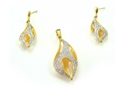 Gold Plated | CZ Studded Pendant Sets